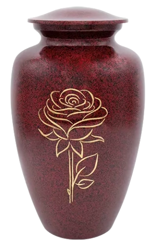 Urne red rose