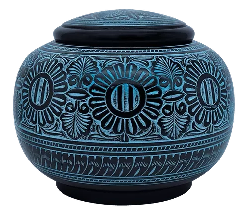 Urne round blue